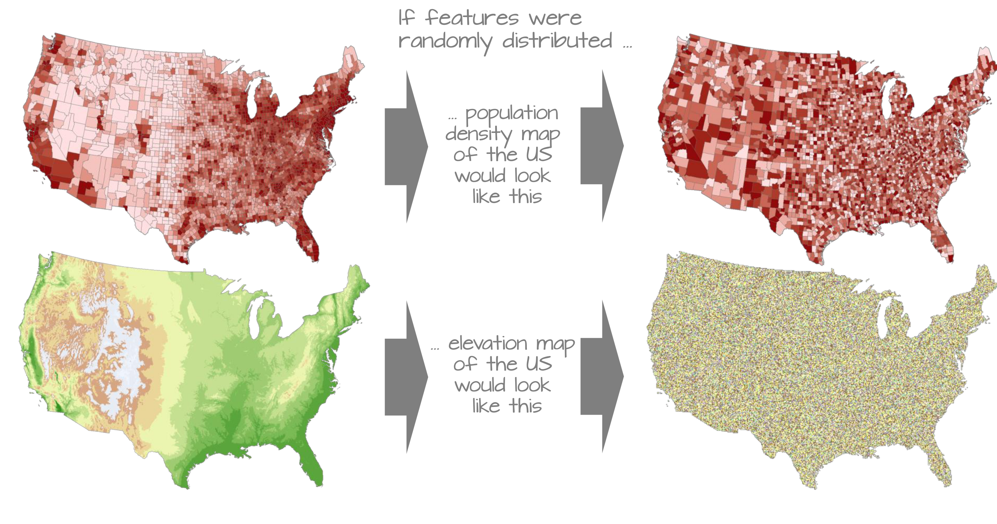 Spatial Autocorrelation, Credit: Introduction to GIS and Spatial Analysis CC BY-NC-SA 4.0
